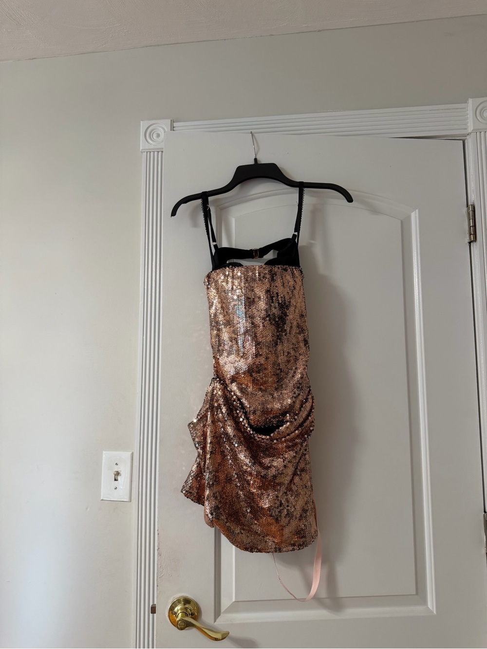 Oh Polly Rose Gold Sequin Mini Dress